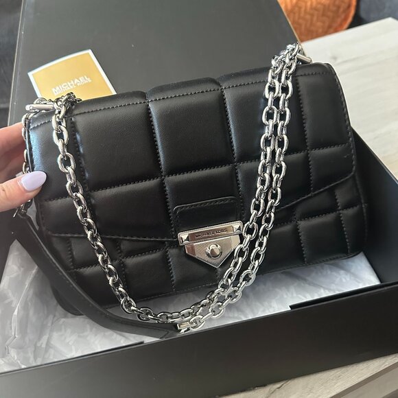 Michael Kors SoHo Large Quilted Black Leather Shoulder Bag